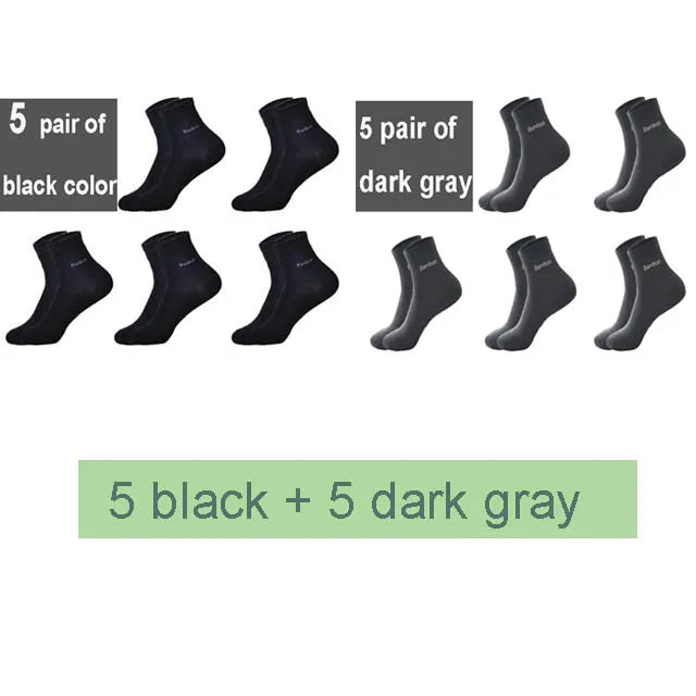 Lot de 10 Paires de Chaussettes Bambou